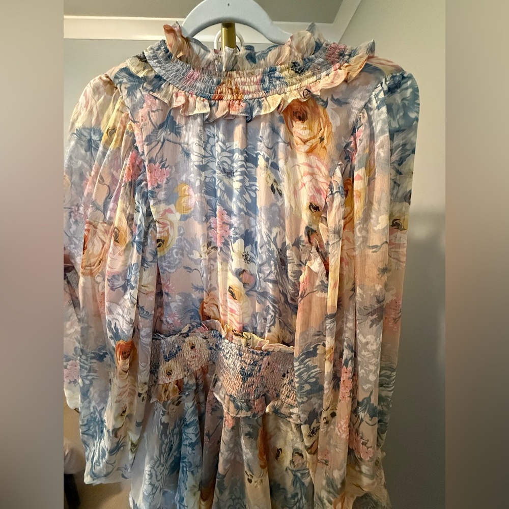 Elliatt Pastel Floral Ruffled High-Low Dress - Picture 2 of 5